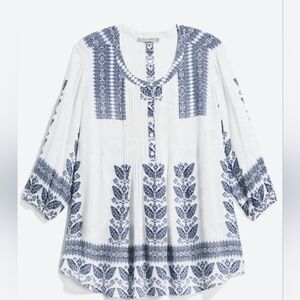 PALE SKY Amely Split Neck Blouse XL